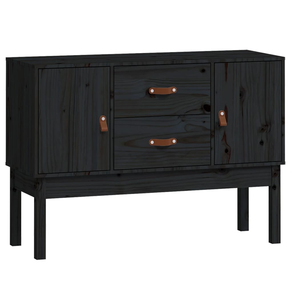 Sideboard Black 110x40x78 cm Solid Wood Pine