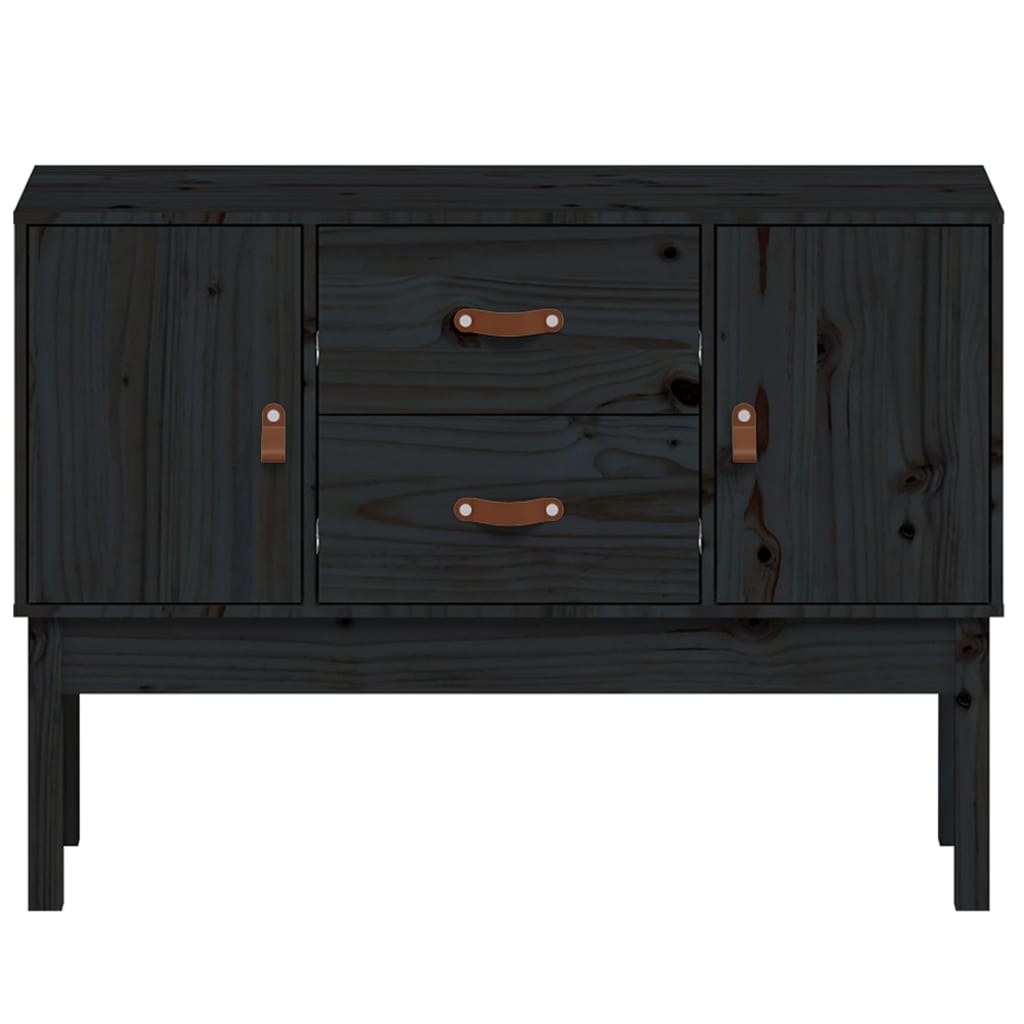 Sideboard Black 110x40x78 cm Solid Wood Pine