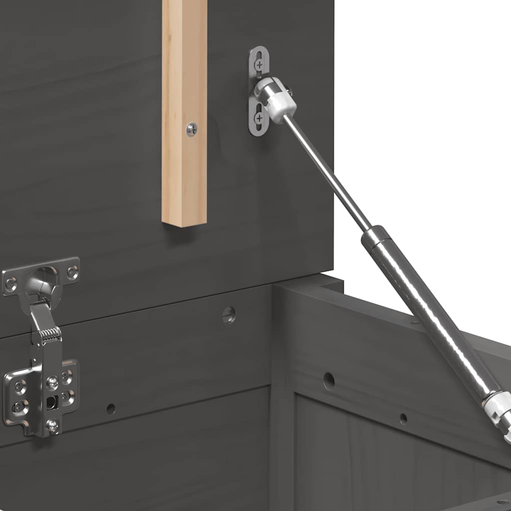 Storage Box Grey 80x40x45.5 cm Solid Wood Pine