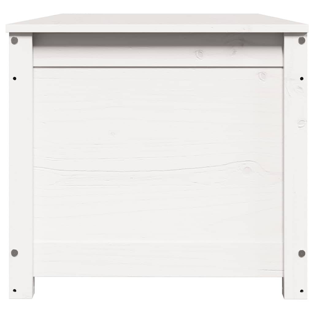 Storage Box White 110x50x45.5 cm Solid Wood Pine