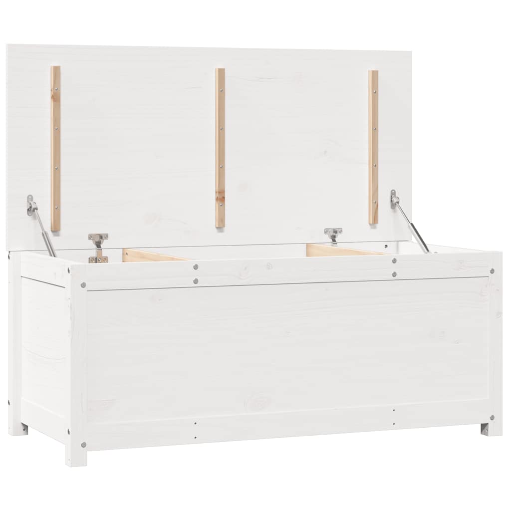 Storage Box White 110x50x45.5 cm Solid Wood Pine