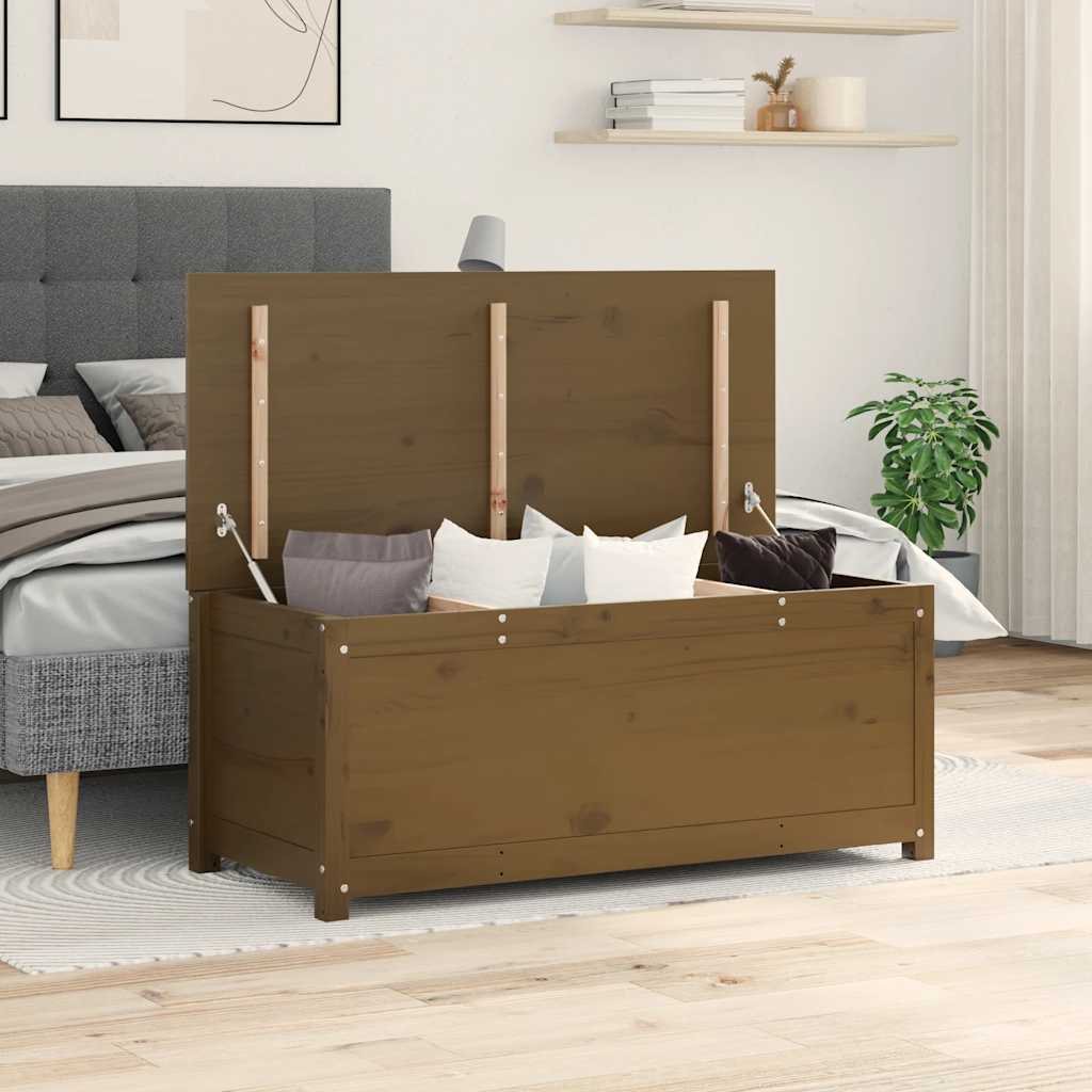 Storage Box Honey Brown 110x50x45.5 cm Solid Wood Pine