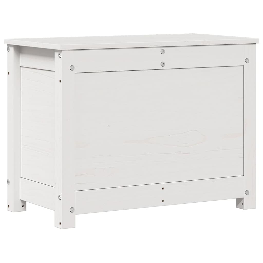 Storage Box White 60x32x45.5 cm Solid Wood Pine