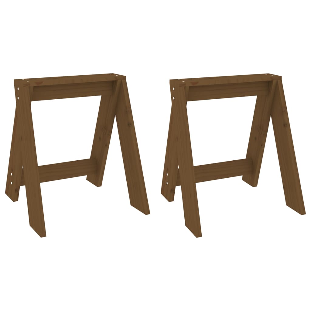 Stools 2 pcs Honey Brown 40x40x45 cm Solid Wood Pine