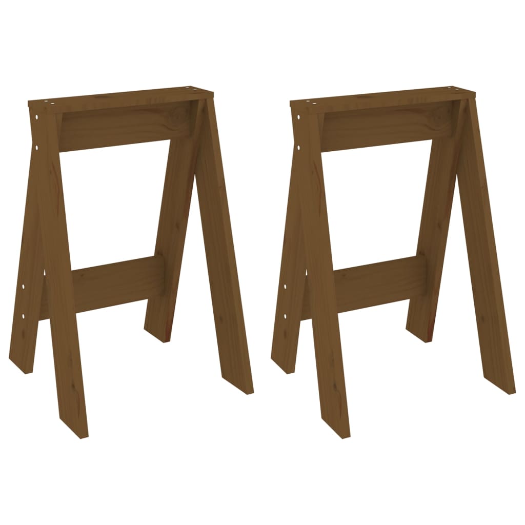 Stools 2 pcs Honey Brown 40x40x60 cm Solid Wood Pine
