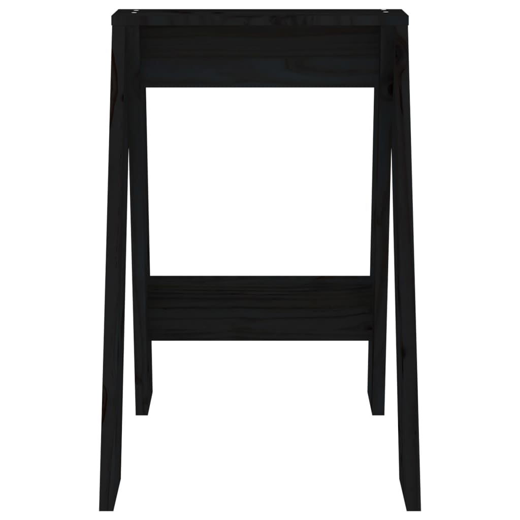 Stools 2 pcs Black 40x40x60 cm Solid Wood Pine