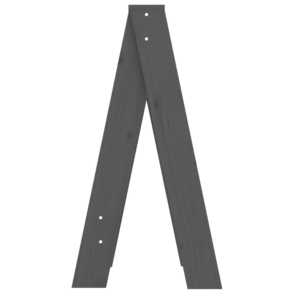 Stools 2 pcs Grey 40x40x75 cm Solid Wood Pine