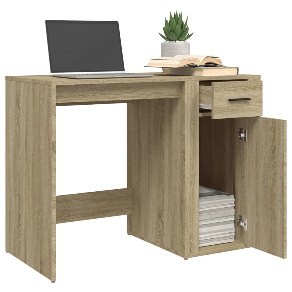 Desk Sonoma Oak 100x49x75 cm Engineered Wood