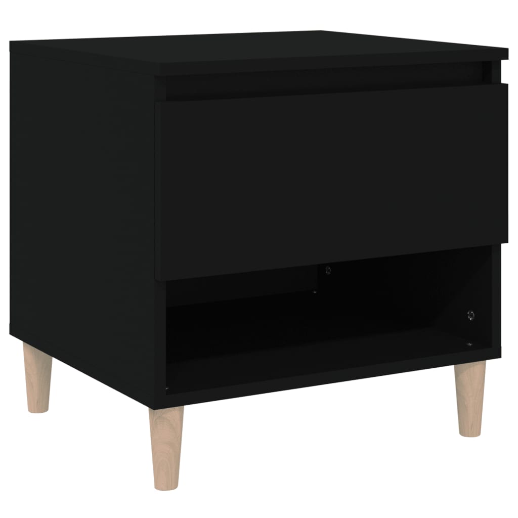Bedside Table Black 50x46x50 Engineered Wood