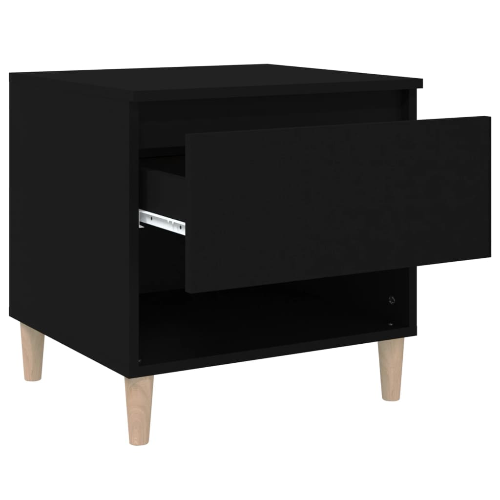Bedside Table Black 50x46x50 Engineered Wood