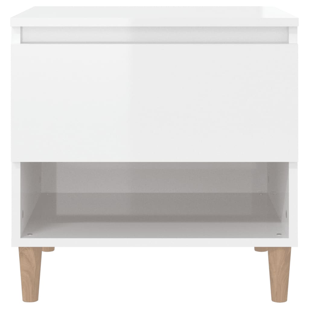Bedside Tables 2 pcs High Gloss White 50x46x50 Engineered Wood