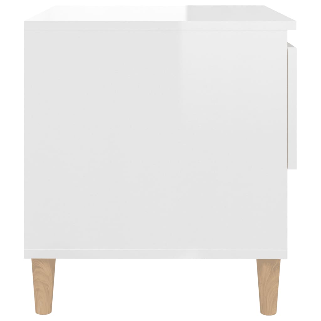 Bedside Tables 2 pcs High Gloss White 50x46x50 Engineered Wood