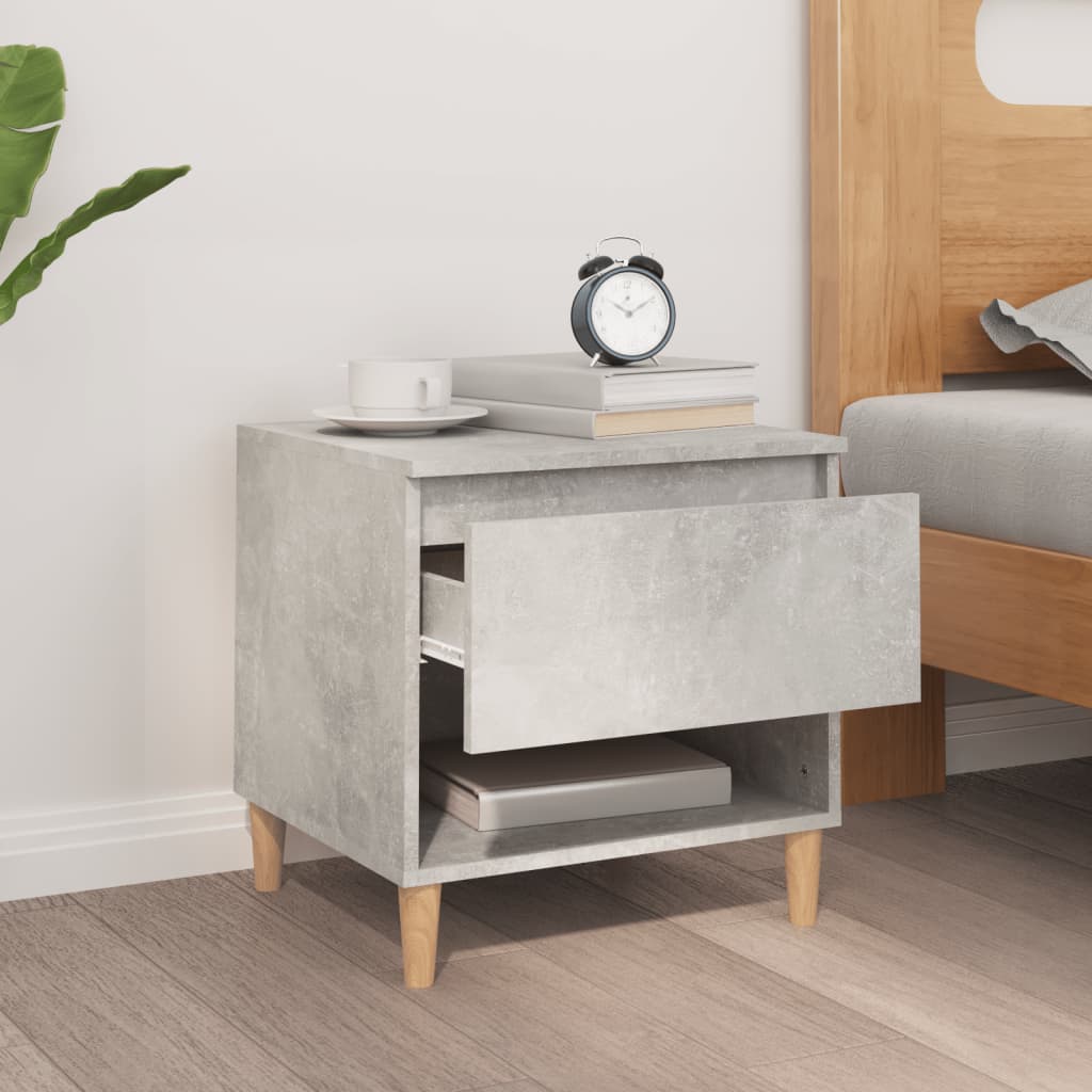 Bedside Table Concrete Grey 50x46x50 Engineered Wood