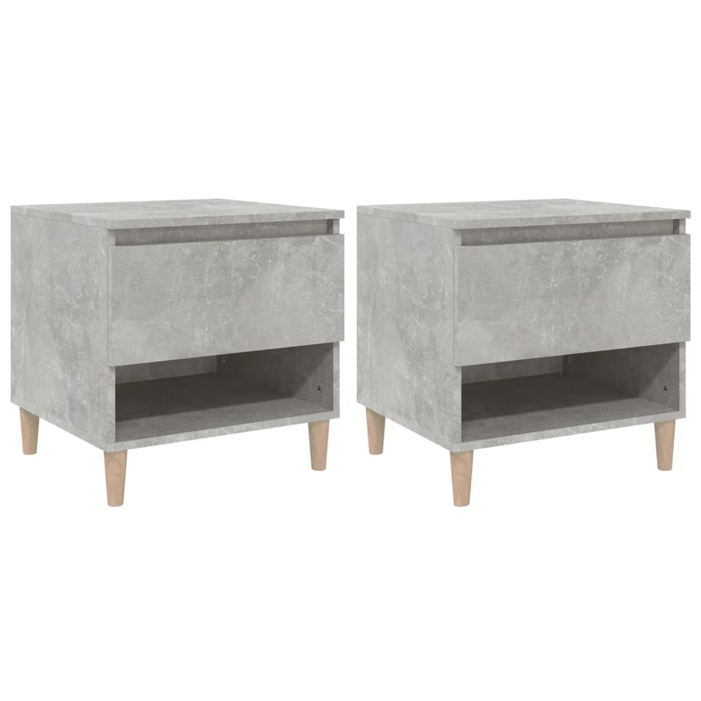 Bedside Tables 2 pcs Concrete Grey 50x46x50 Engineered Wood
