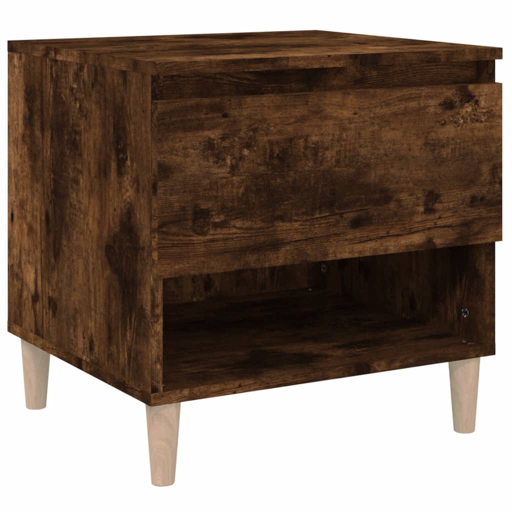 Bedside Table Smoked Oak 50x46x50 Engineered Wood