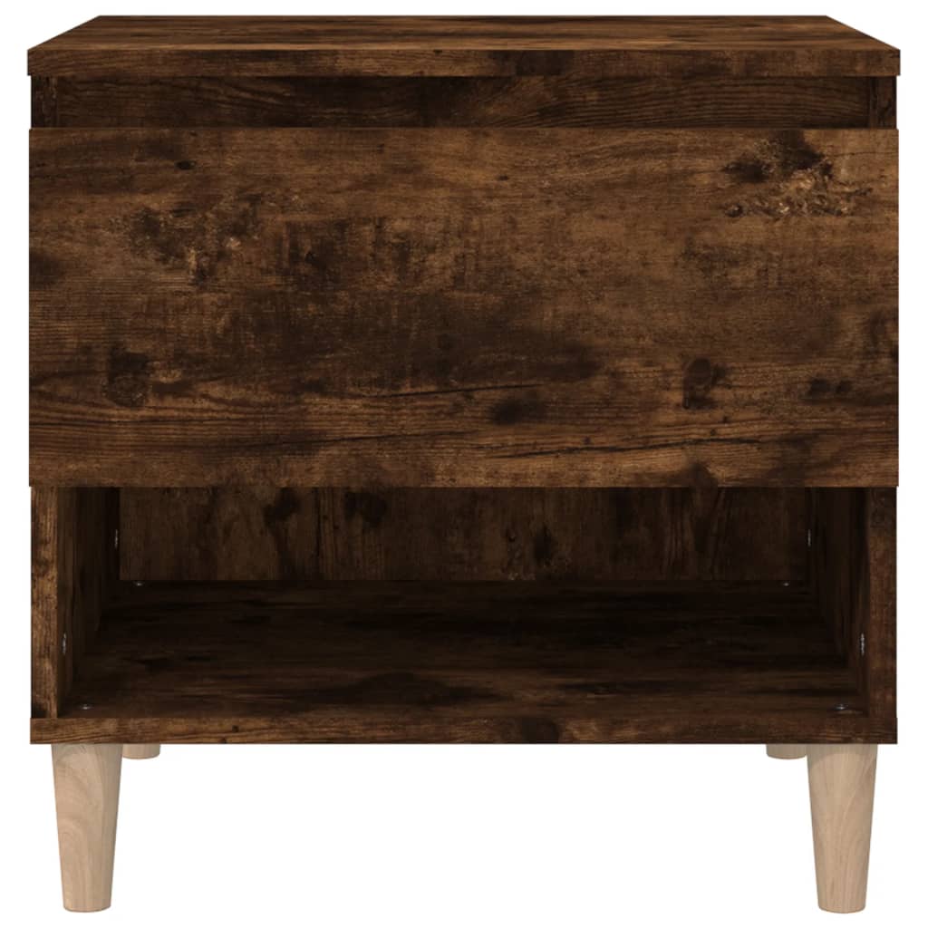 Bedside Table Smoked Oak 50x46x50 Engineered Wood
