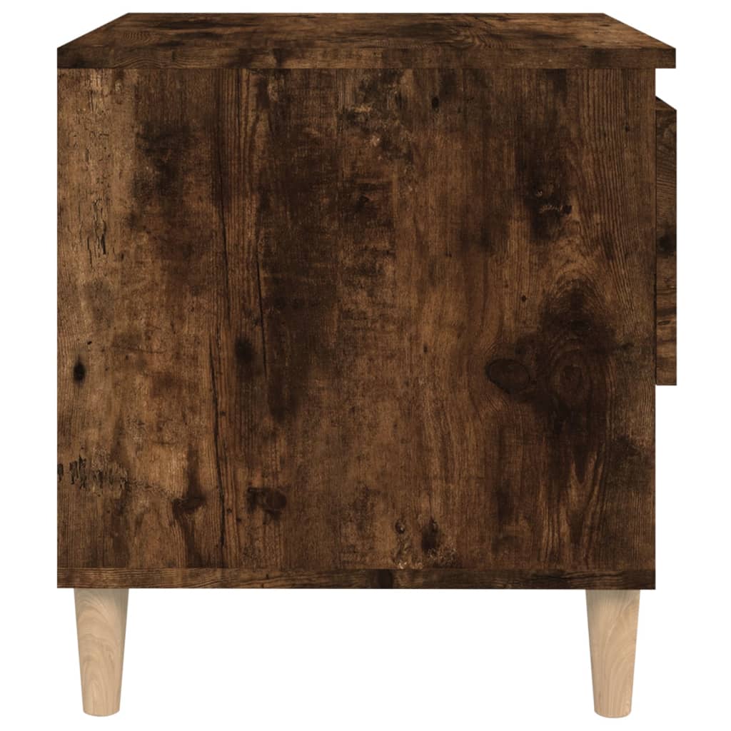 Bedside Table Smoked Oak 50x46x50 Engineered Wood