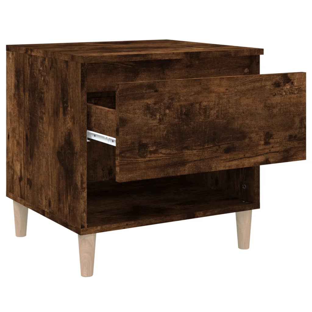 Bedside Table Smoked Oak 50x46x50 Engineered Wood