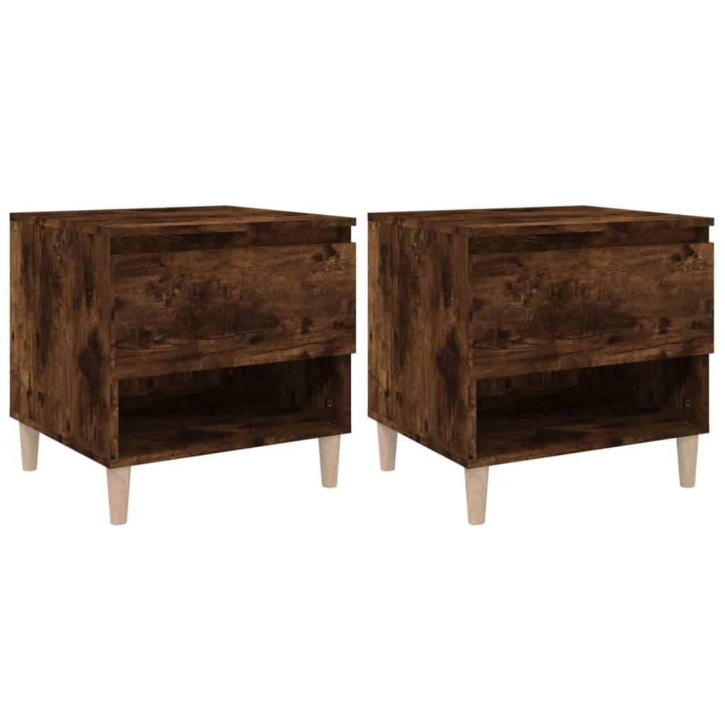 Bedside Tables 2 pcs Smoked Oak 50x46x50 Engineered Wood