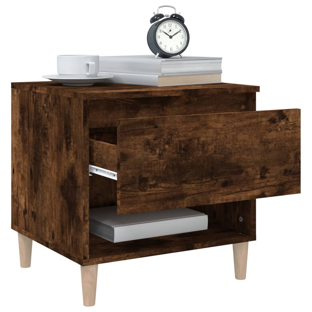 Bedside Tables 2 pcs Smoked Oak 50x46x50 Engineered Wood