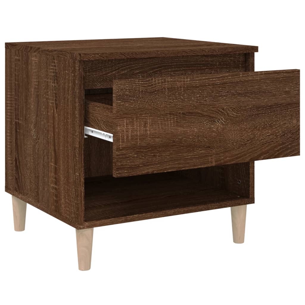 Bedside Table Brown Oak 50x46x50 Engineered Wood