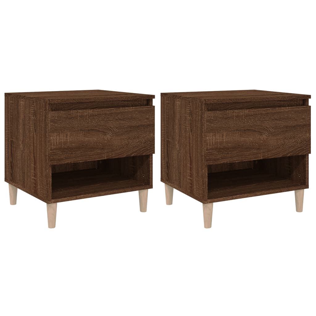 Bedside Tables 2 pcs Brown Oak 50x46x50 Engineered Wood