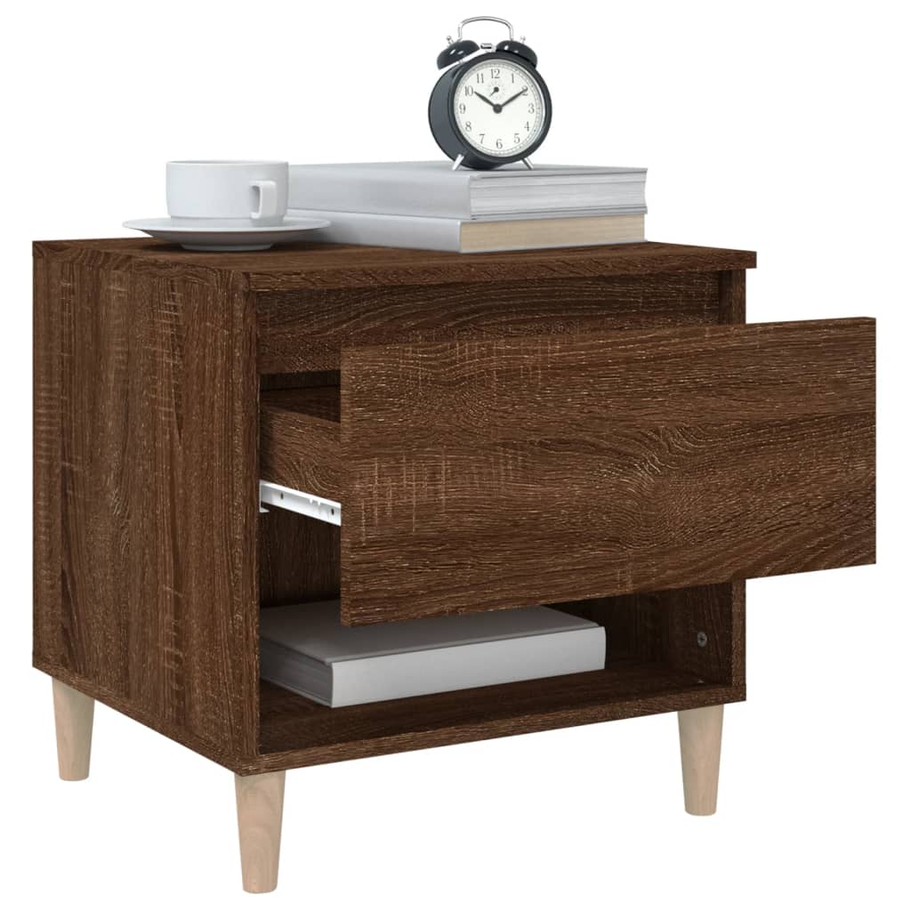 Bedside Tables 2 pcs Brown Oak 50x46x50 Engineered Wood
