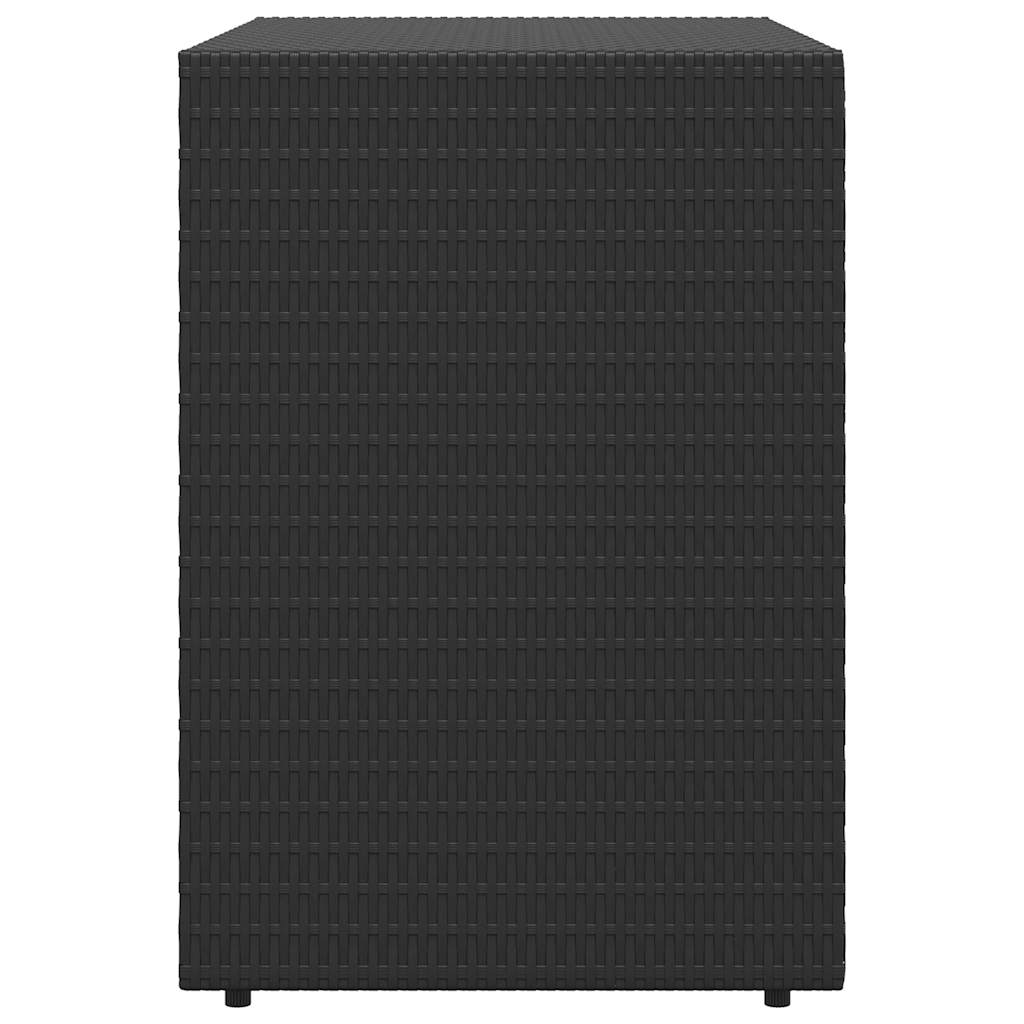 Garden Storage Cabinet Black 100x55.5x80 cm Poly Rattan