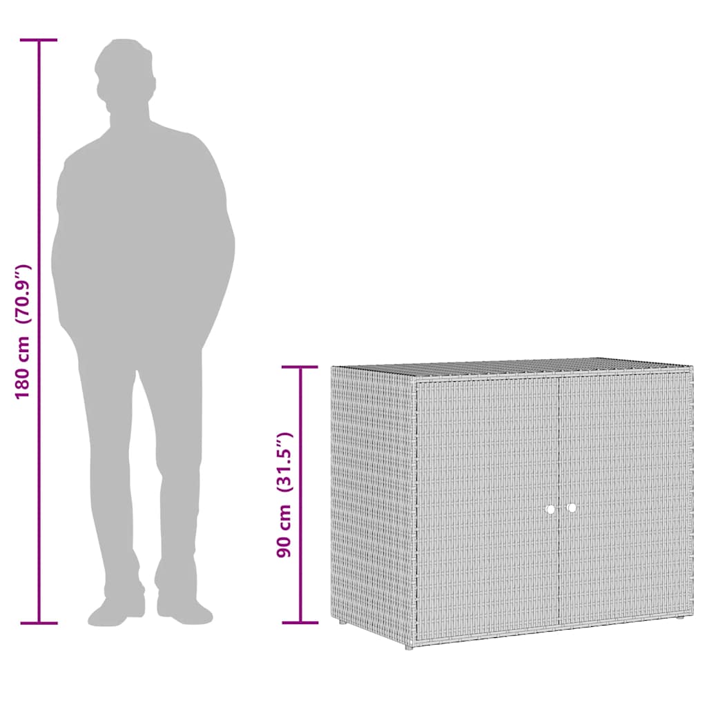 Garden Storage Cabinet Black 100x55.5x80 cm Poly Rattan