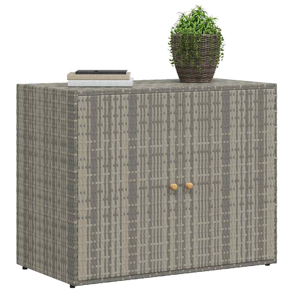 Garden Storage Cabinet Grey 100x55.5x80 cm Poly Rattan