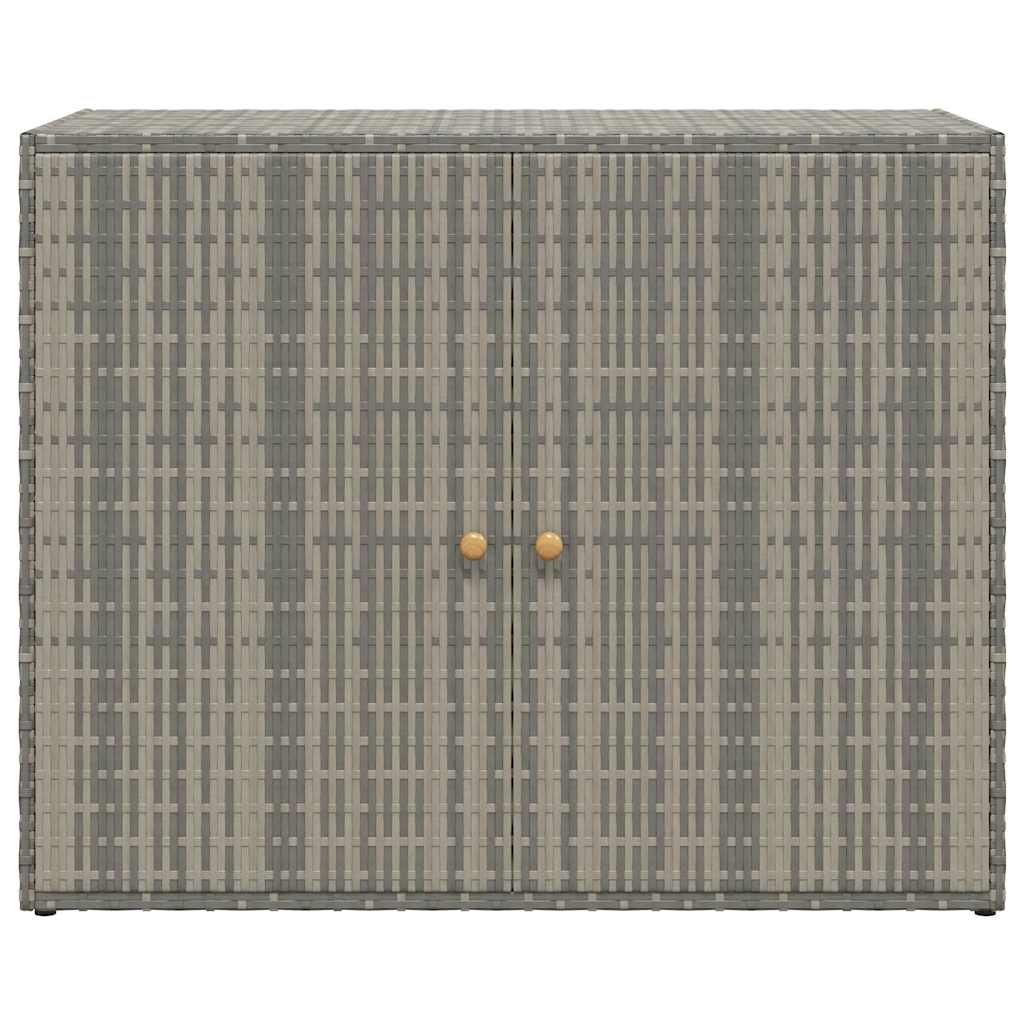 Garden Storage Cabinet Grey 100x55.5x80 cm Poly Rattan