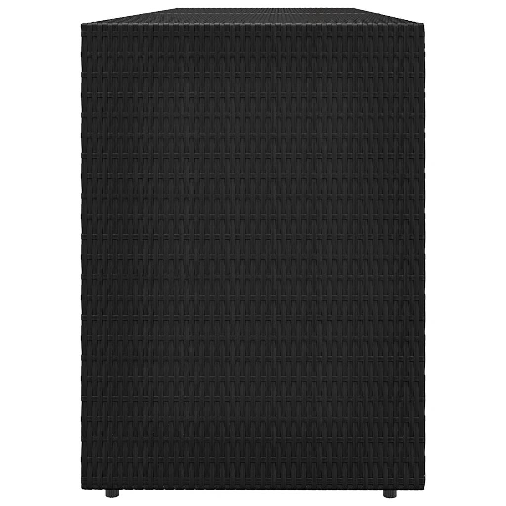 Garden Storage Cabinet Black 198x55.5x80 cm Poly Rattan