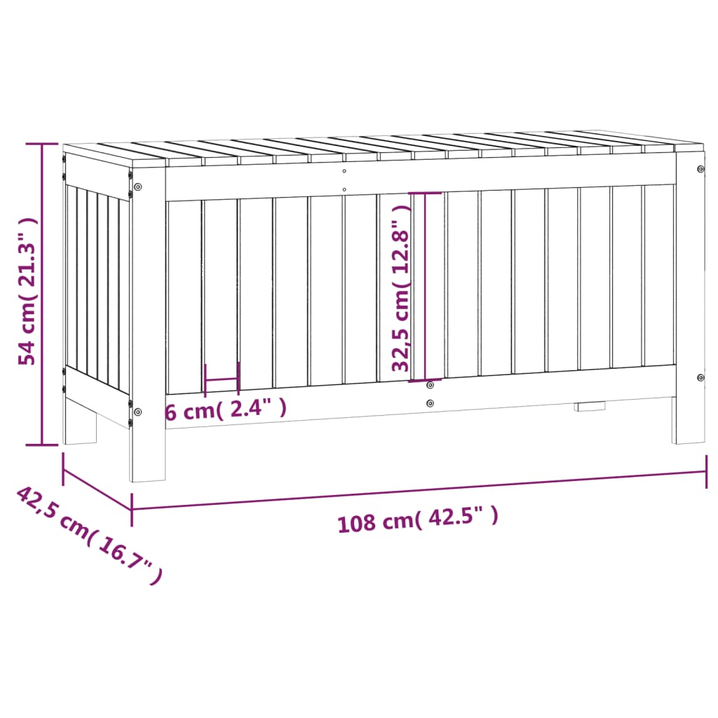 Garden Storage Box Honey Brown 108x42.5x54 cm Solid Wood Pine