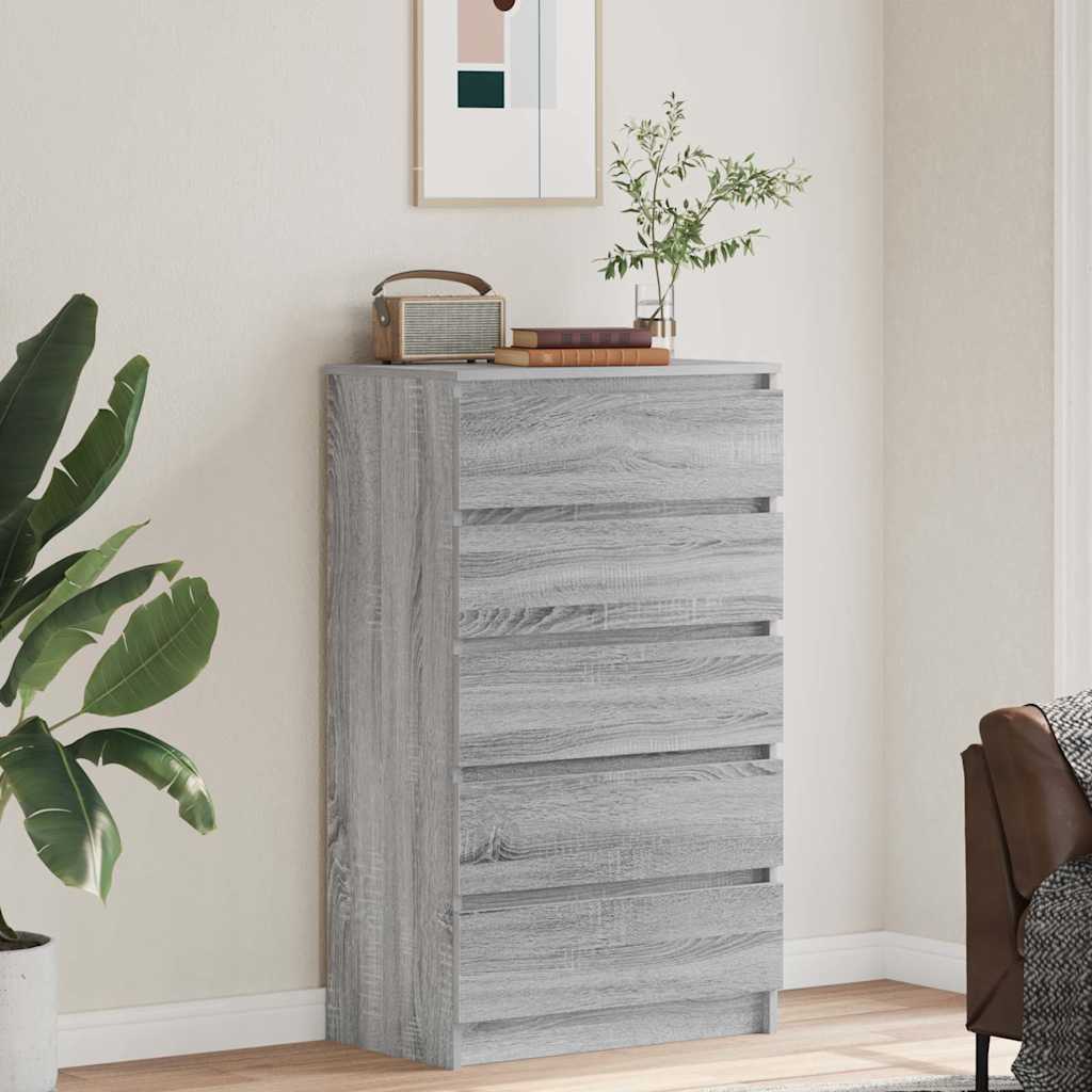 Drawer Cabinet Grey Sonoma 60x36x103 cm Engineered Wood