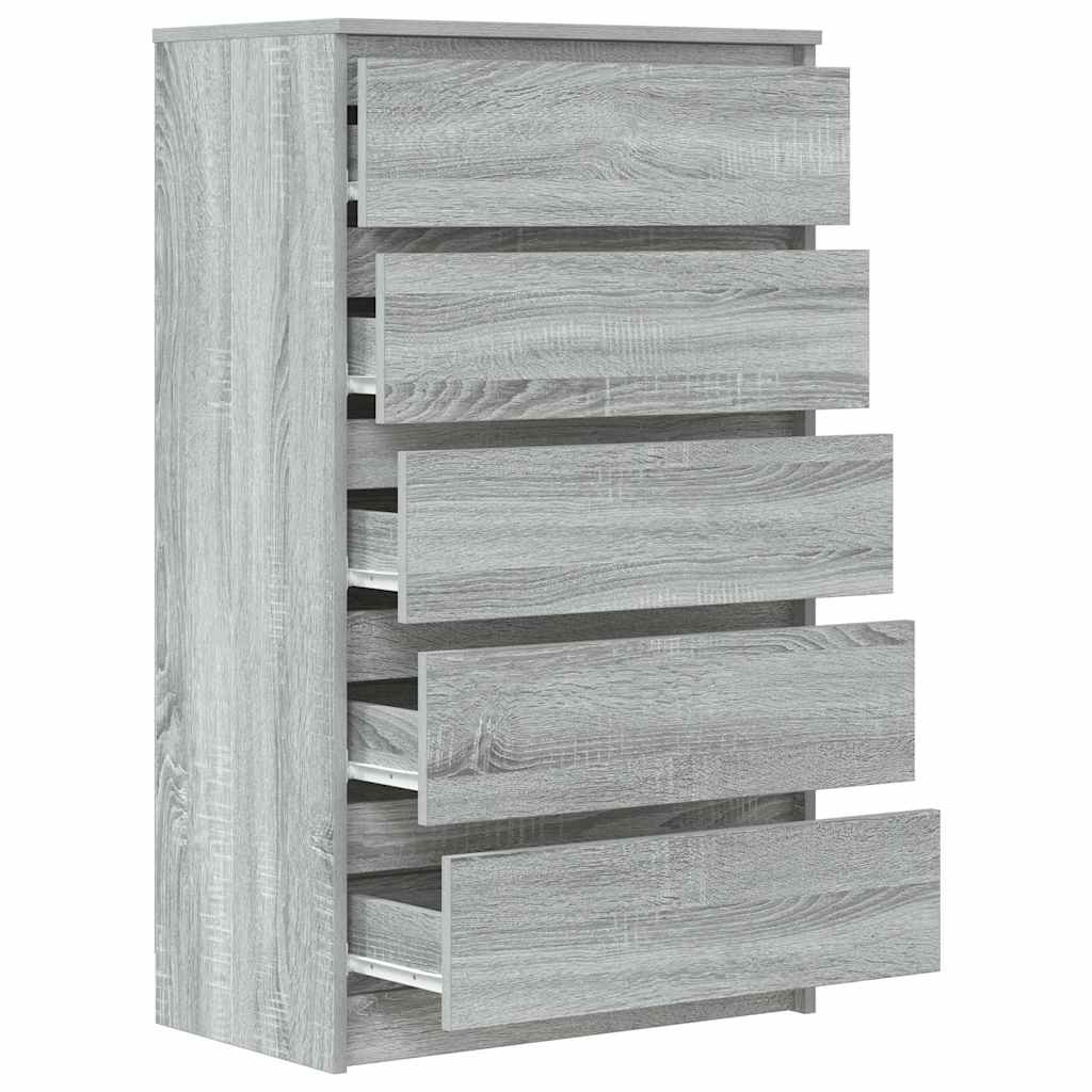 Drawer Cabinet Grey Sonoma 60x36x103 cm Engineered Wood
