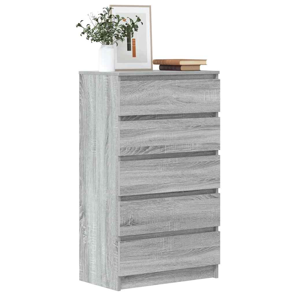 Drawer Cabinet Grey Sonoma 60x36x103 cm Engineered Wood