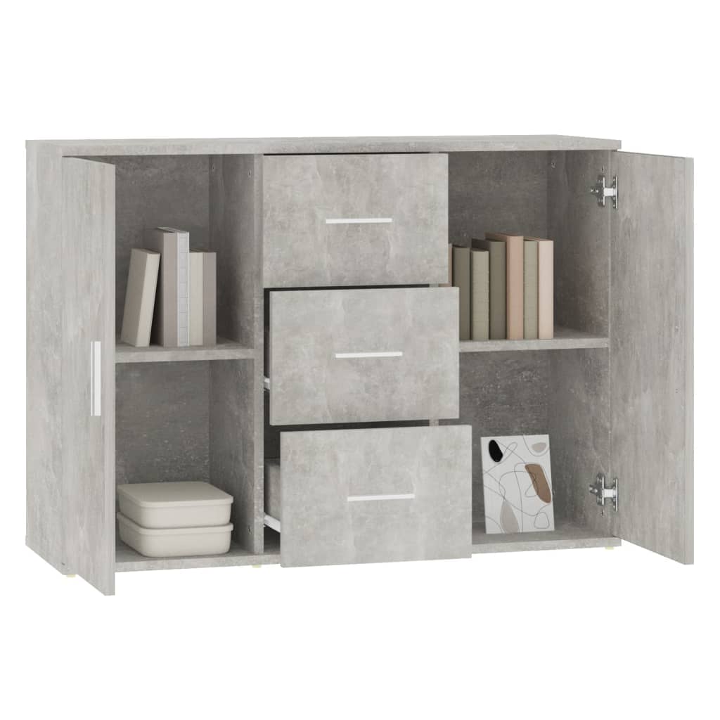 Sideboard Concrete Grey 91x29.5x65 cm Engineered Wood