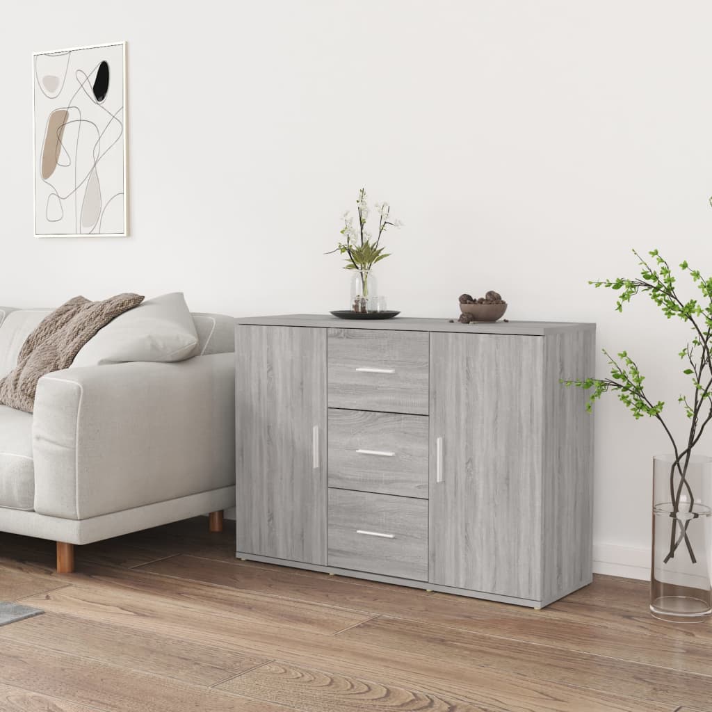 Sideboard Grey Sonoma 91x29.5x65 cm Engineered Wood