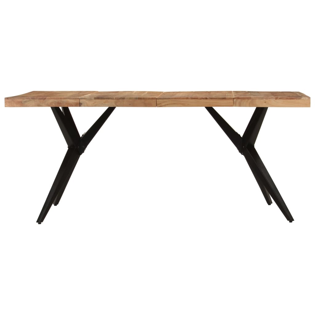 Dining Table Black 180x90x77 cm Solid Wood Acacia