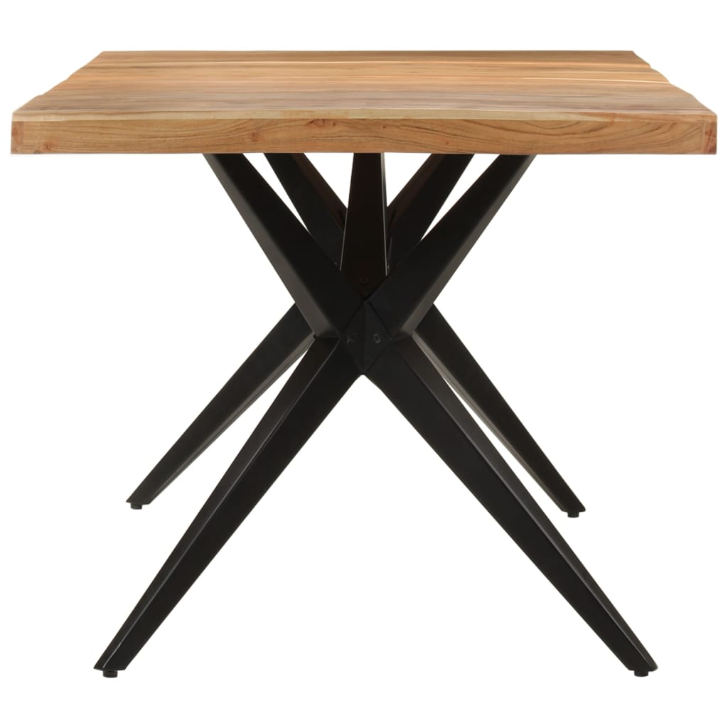 Dining Table Black 180x90x77 cm Solid Wood Acacia