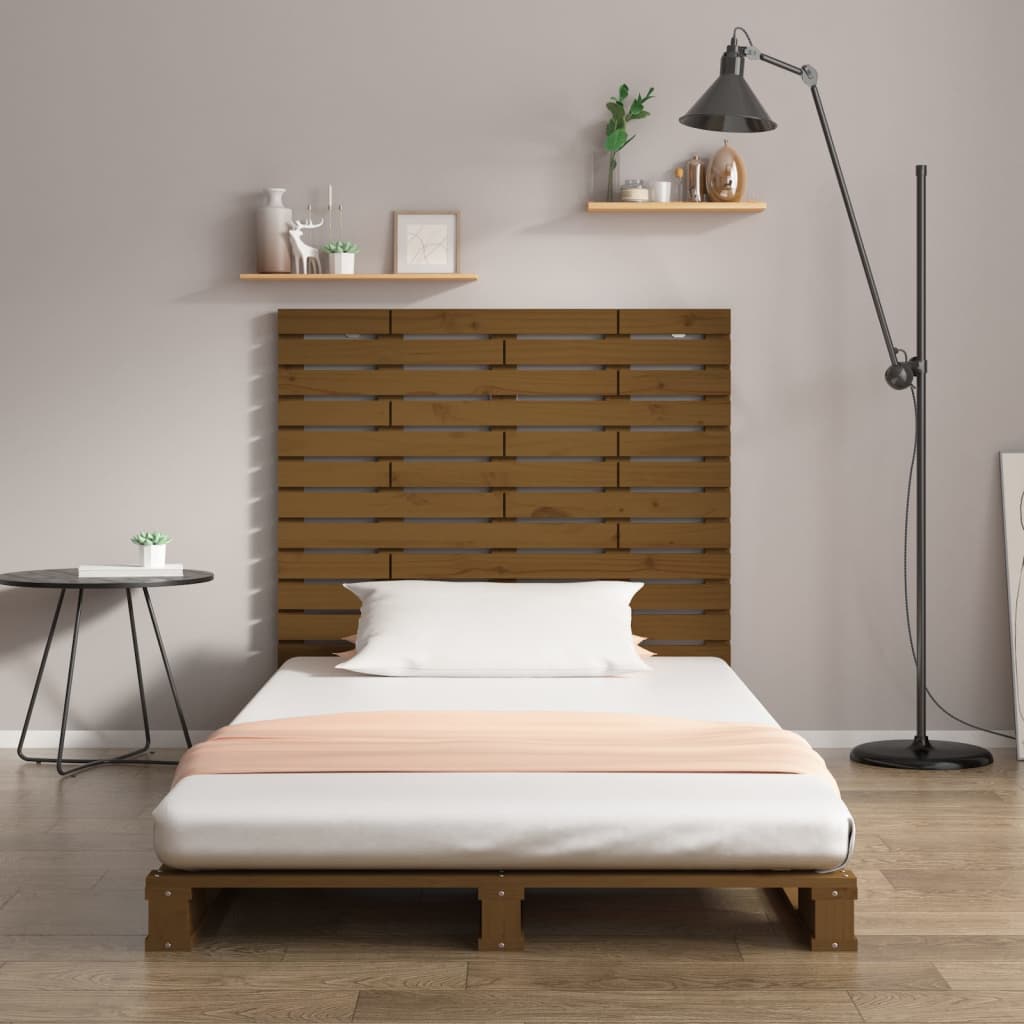 Wall Headboard Honey Brown 106x3x91.5 cm Solid Wood Pine