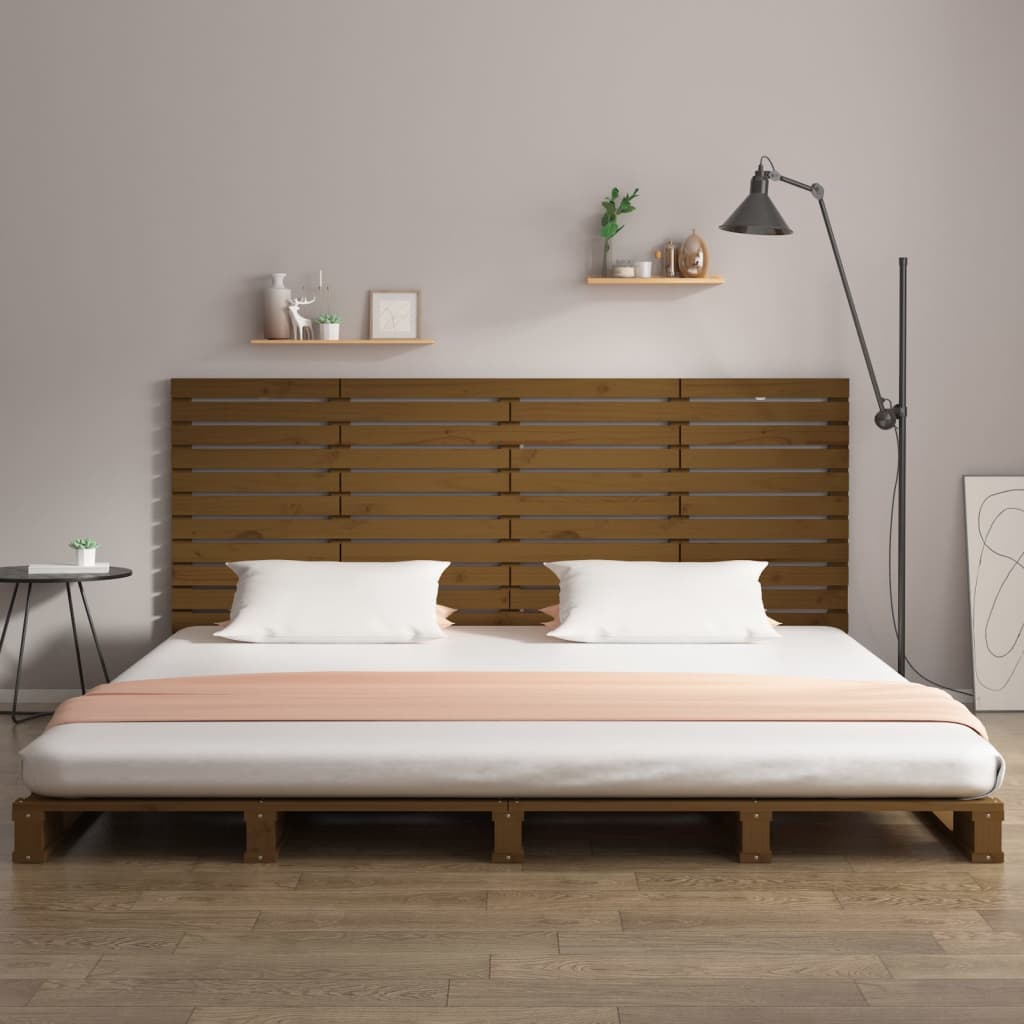Wall Headboard Honey Brown 206x3x91.5 cm Solid Wood Pine