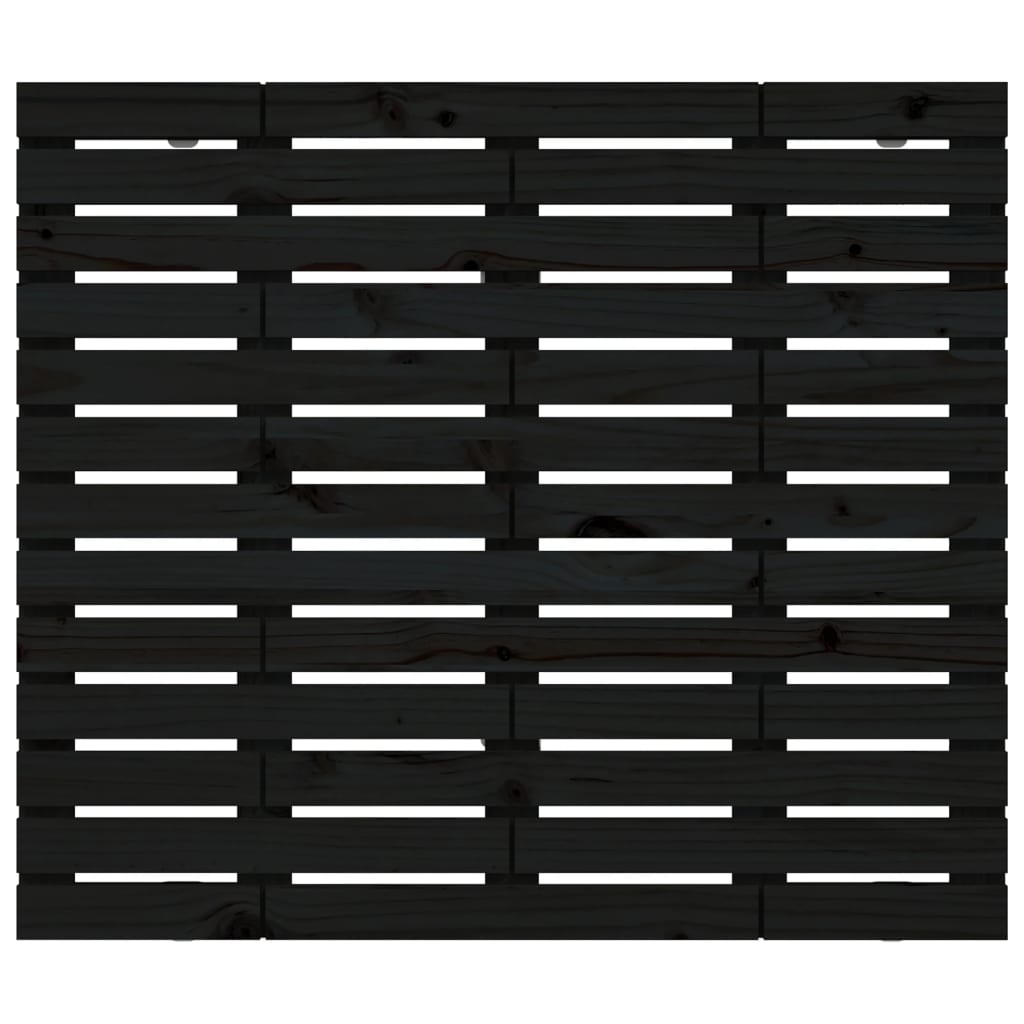 Wall Headboard Black 81x3x91.5 cm Solid Wood Pine