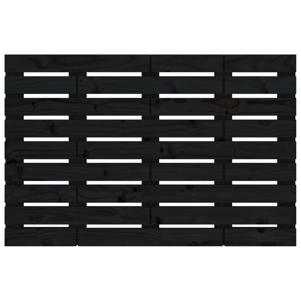 Wall Headboard Black 106x3x63 cm Solid Wood Pine