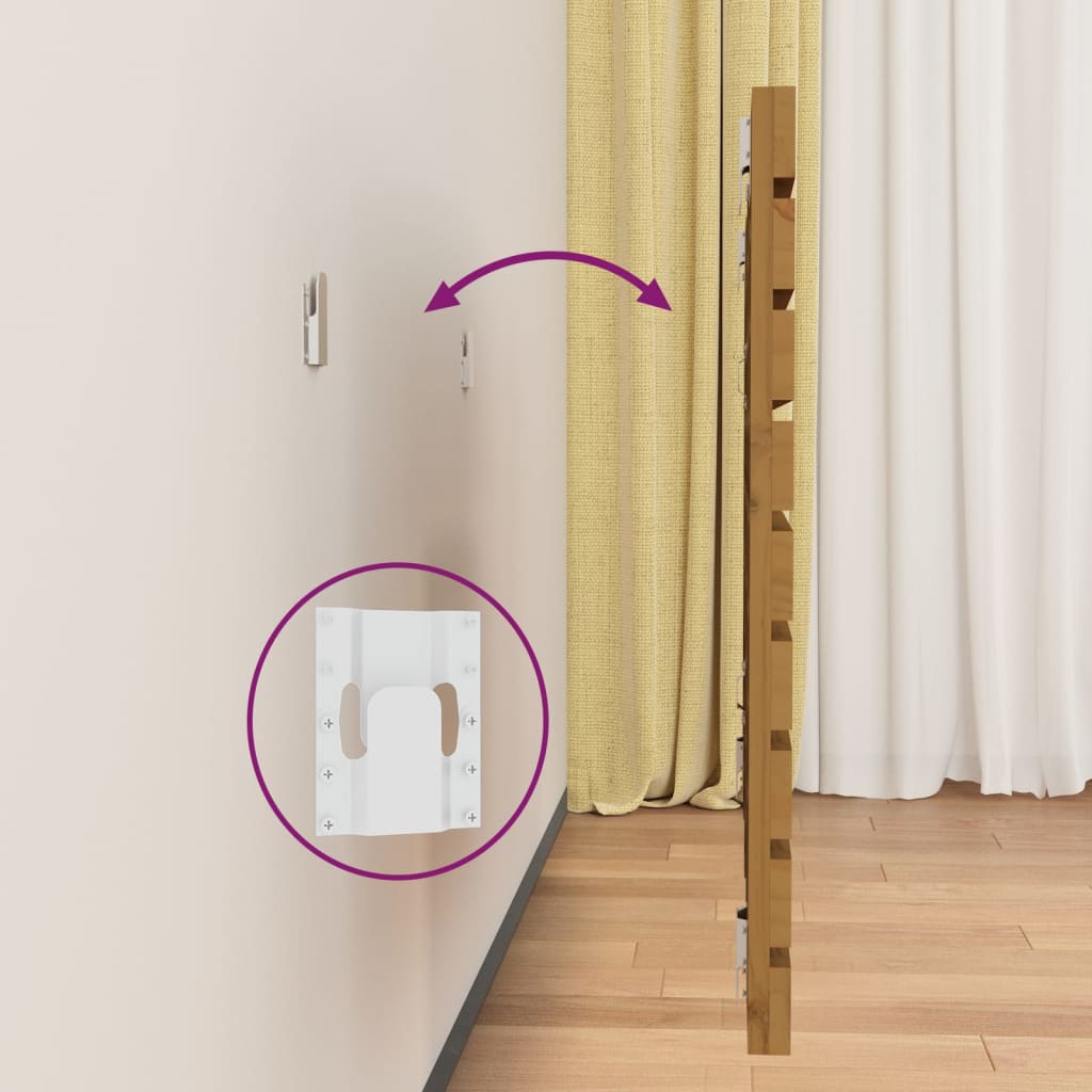 Wall Headboard Honey Brown 96x3x63 cm Solid Wood Pine