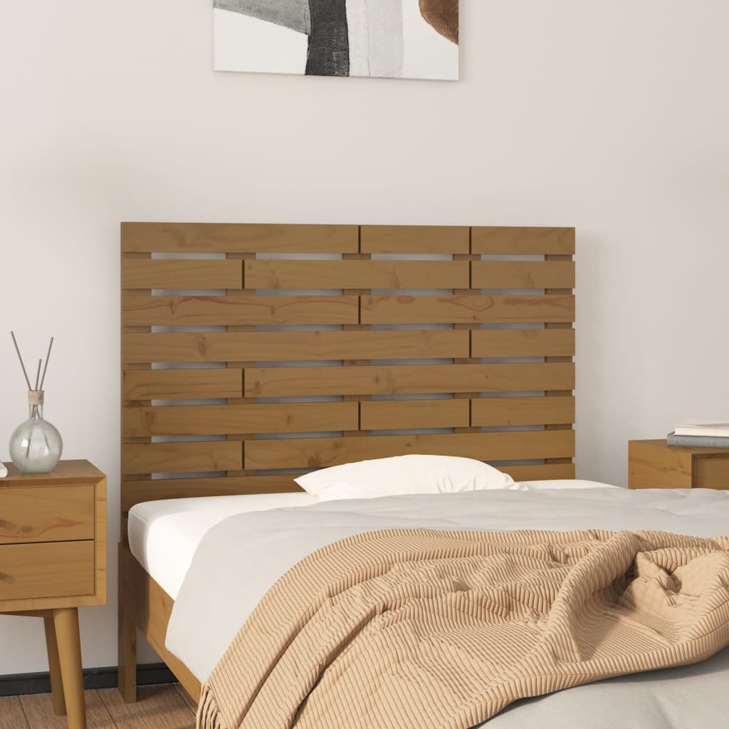 Wall Headboard Honey Brown 96x3x63 cm Solid Wood Pine