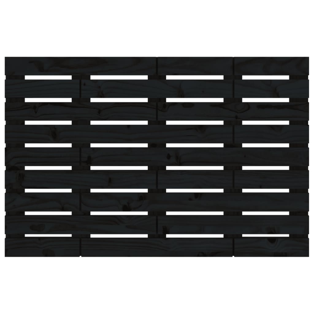 Wall Headboard Black 96x3x63 cm Solid Wood Pine