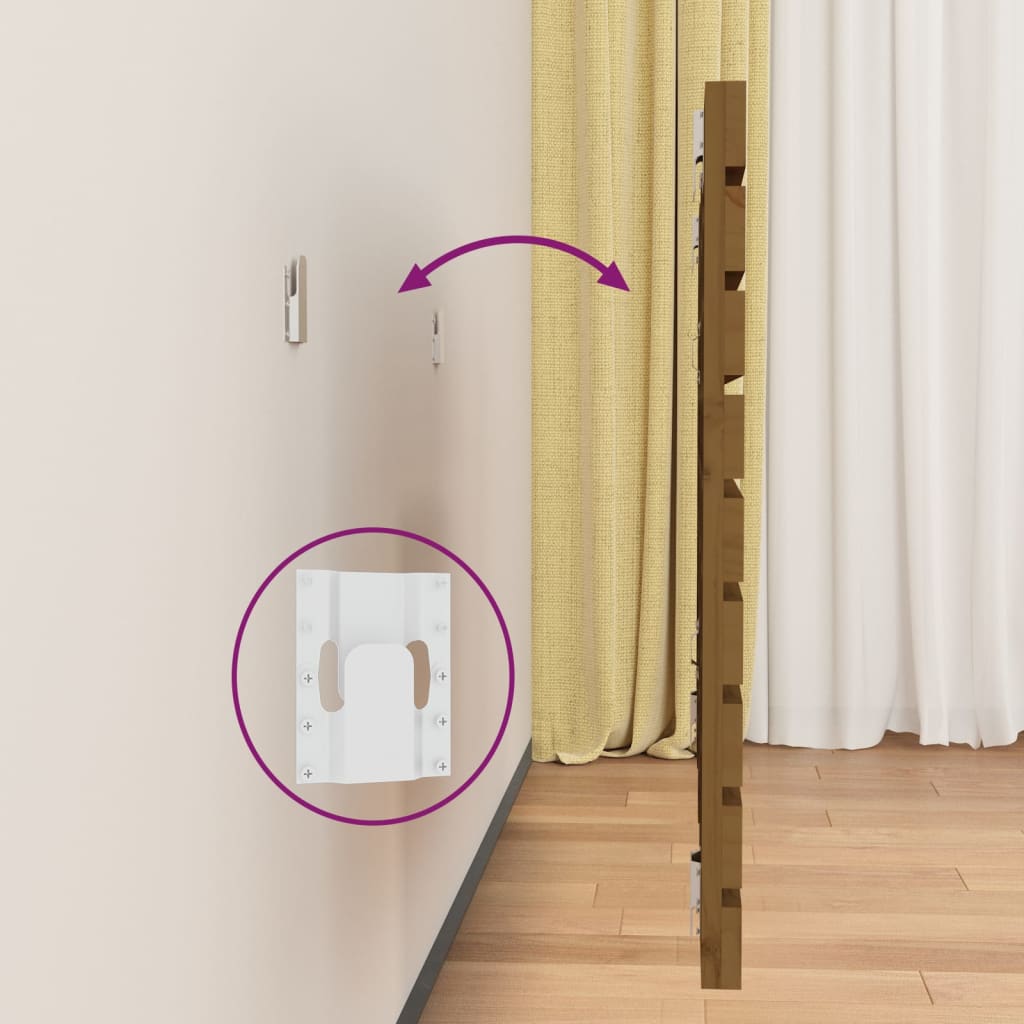 Wall Headboard Honey Brown 126x3x63 cm Solid Wood Pine