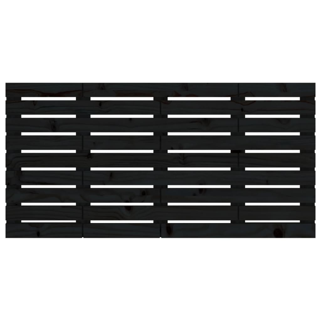 Wall Headboard Black 126x3x63 cm Solid Wood Pine
