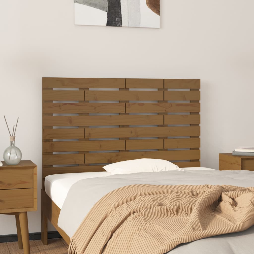 Wall Headboard Honey Brown 81x3x63 cm Solid Wood Pine